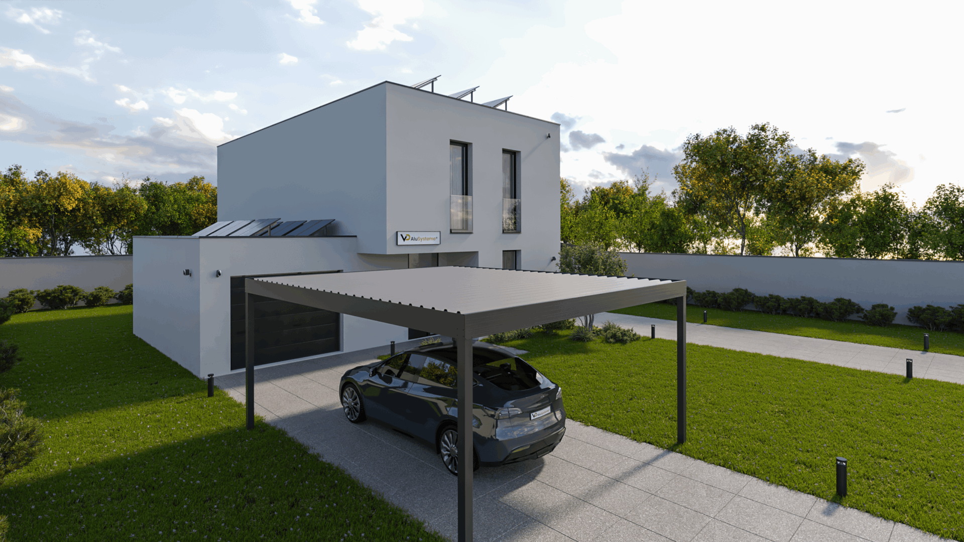 Carports – Flachdach Flat Line